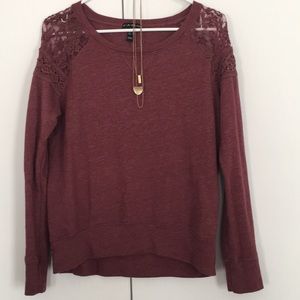 Lace sleeve sweater
